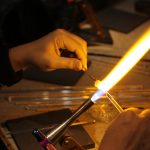 まずはボロシリケイトガラスを溶かします