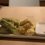 オクラと白身魚の天ぷら