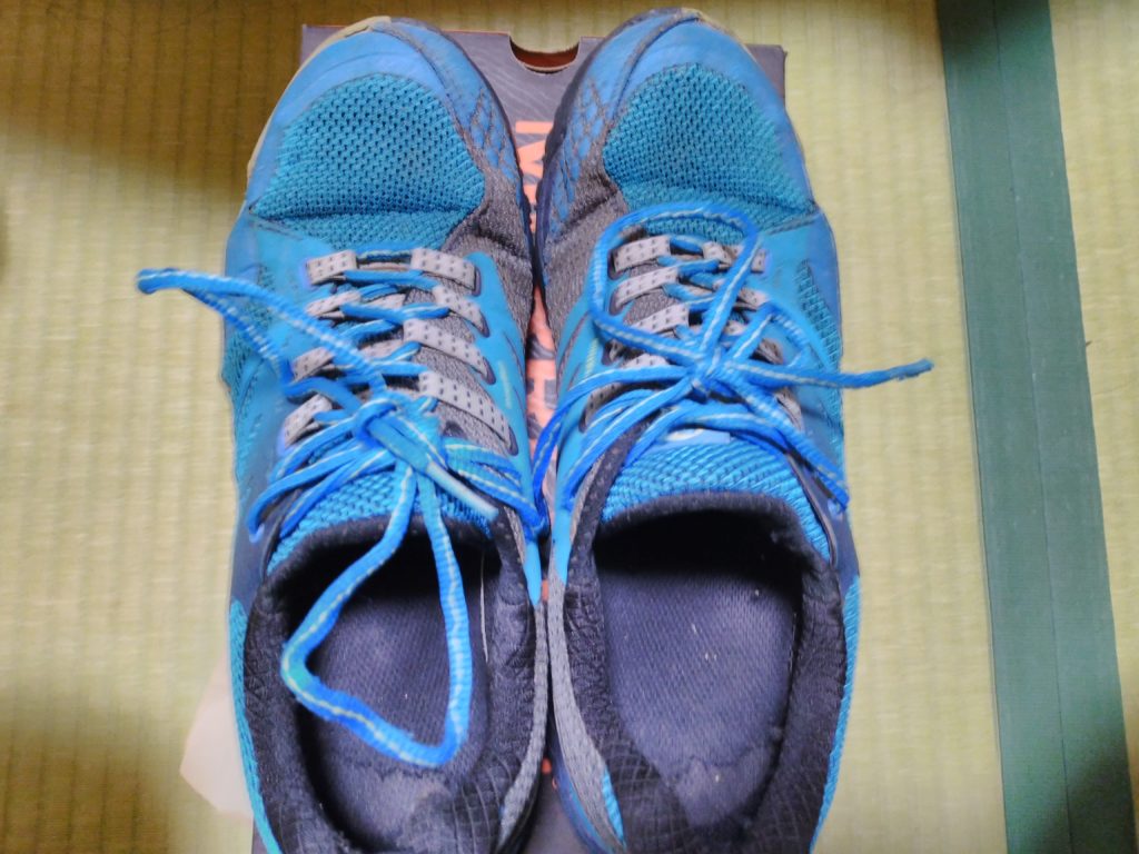 ボロボロに履きつぶしたメレルの靴