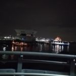 横浜のライトアップされた景色