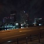 横浜のライトアップされた景色