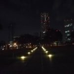 横浜のライトアップされた景色